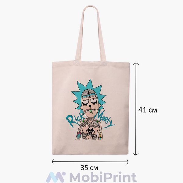 Эко сумка Морти Смит Рик и Морти (Morty Smith Rick and Morty) бежевая канвас с принтом 9227-2930-WT фото