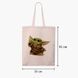 Еко сумка Грогу Бейбі Йода (Grogu Baby Yoda The Mandalorian) бежева канвас з принтом 9227-3520-WT фото 2