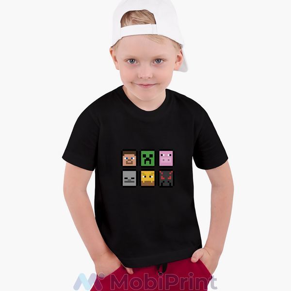 Детская футболка Майнкрафт (Minecraft), цветная футболка с принтом 25186-1173-BK фото