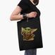 Еко сумка Грогу Бейбі Йода (Grogu Baby Yoda The Mandalorian) чорна саржа, шопер з принтом 9227-3520-BK фото