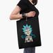 Эко сумка Морти Смит Рик и Морти (Morty Smith Rick and Morty) черная саржа, шоппер с принтом 9227-2930-BK фото