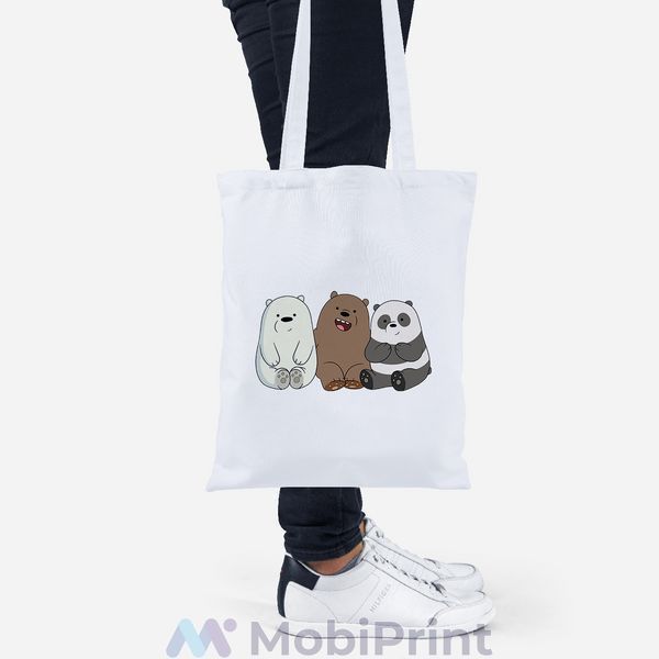 Еко-сумка шопер Lite Три ведмеді (We Bare bears) Білий 92102-1774 фото
