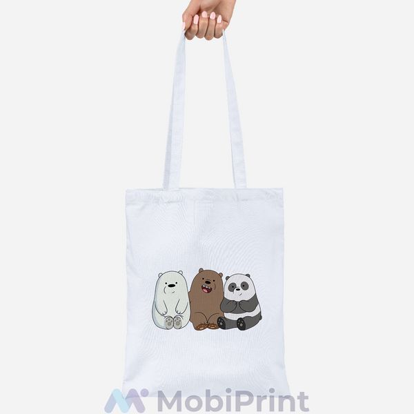 Еко-сумка шопер Lite Три ведмеді (We Bare bears) Білий 92102-1774 фото