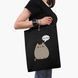 Еко сумка Кіт Пушин (Pusheen Cat) чорна саржа, шопер з принтом 9227-2853-BK фото