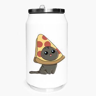 Термокружка Піца кіт (Pizzacat) термобанка з нержавіючої сталі з принтом 31091-3436-350 фото