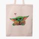 Еко сумка Грогу Бейбі Йода (Grogu Baby Yoda The Mandalorian) бежева канвас з принтом 9227-3522-WT фото 3