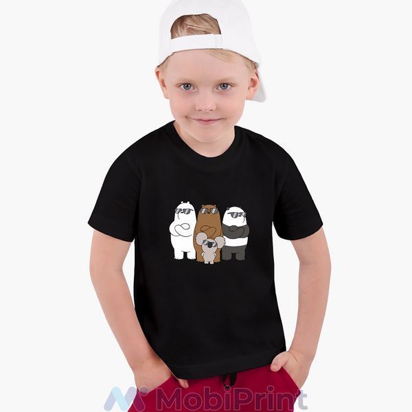 Детская футболка Вся правда о медведях (We Bare Bears), цветная футболка с принтом 25186-2892-BK фото