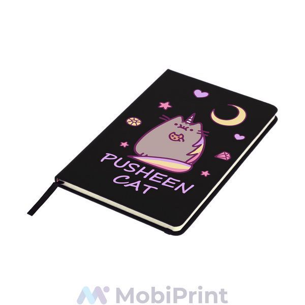 Блокнот софт тач в лінію А5 96 арк. Кіт Пушин (Pusheen Cat) 92288-3349-BK фото