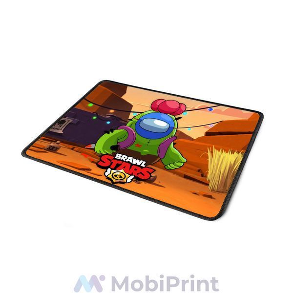 Килимок для миші з оверлоком Спайк Бравл Старс з Амонг Ас (Spike Brawl Stars with mask Among As) L 5962-2599-XL фото
