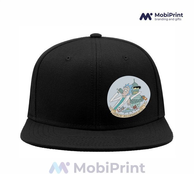 Кепка Snapback Чорна Рік і Бендер (Футурама та Рік і Морті) 9276-2081 фото
