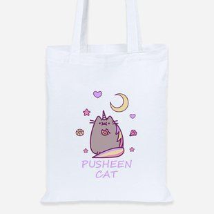Еко-сумка шопер Lite Кіт Пушин (Pusheen Cat) Білий 92102-3349 фото