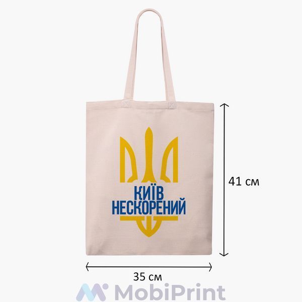 Эко сумка Несломленный Киев бежевая канвас с принтом 9227-3776-WT фото
