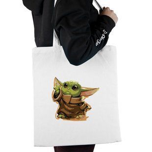 Еко-сумка шопер Lite Грогу Йода(Grogu Baby Yoda) Білий 92102-3520 фото