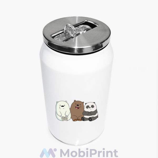 Термокружка Вся правда про ведмедів We Bare Bears термобанка з нержавіючої сталі з принтом 31091-1774-350 фото