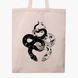 Еко сумка Інь Янь Змії (Yin Yang Snake) бежева канвас з принтом 9227-2850-WT фото 3