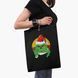 Еко сумка Грінч (The Grinch) чорна саржа, шопер з принтом 9227-3547-BK фото