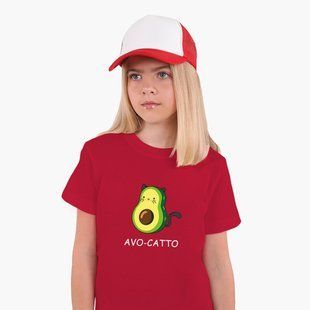 Детская футболка Аво-кот (Avocatto), цветная футболка с принтом 25186-1372-RD фото