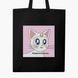 Еко сумка Місяць Кішка Сейлор Мун (anime Sailor Moon Cats) чорна на блискавці саржа з принтом 9227-2919-BKZ фото 5