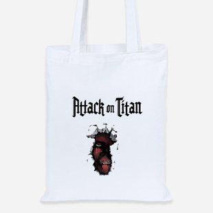 Еко-сумка шопер Lite Атака титанів Колосальний Титан лого ( Attack on Titan logo) Білий 92102-3489 фото