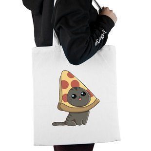 Еко-сумка шопер Lite Піца кіт (Pizzacat) Білий 92102-3436 фото