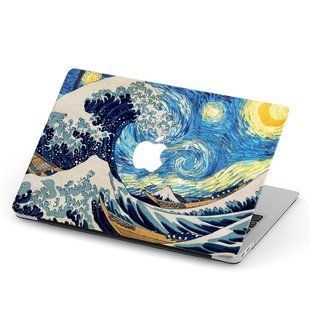 Чохол пластиковий для Apple Mackbook Air/Pro Нагасакі Велика Хвиля та Ван Гог Зоряна Ніч (Nagasaki The Great Wave & The Starry Night Van Gogh) 3365-1847 фото