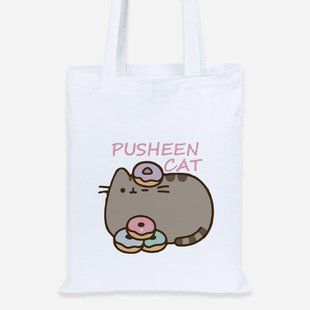 Еко-сумка шопер Lite Кіт Пушин (Pusheen Cat) Білий 92102-3346 фото