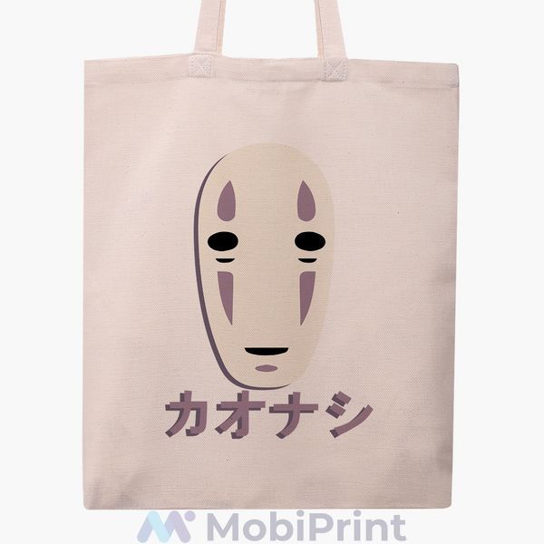 Эко сумка Безликий Бог Каонаси Унесённые призраками (Spirited Away) бежевая канвас с принтом 9227-2646-WT фото