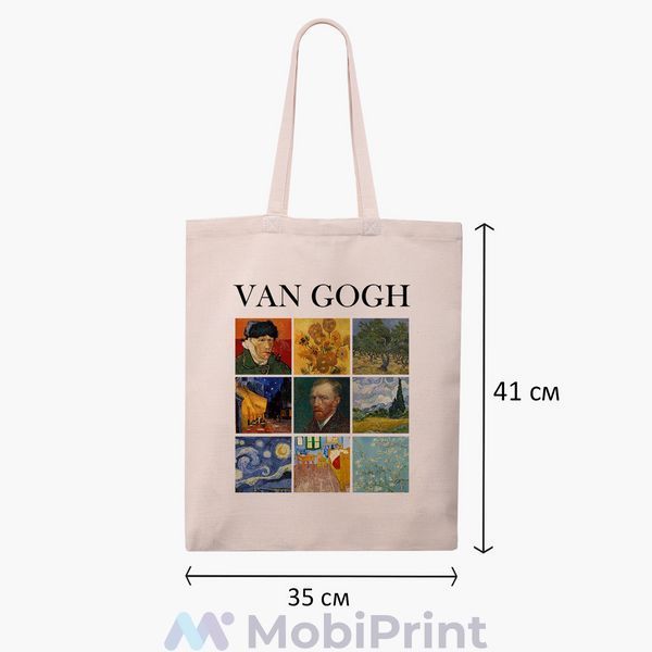 Еко сумка Вінсент Ван Гог Картіні (Vincent van Gogh) бежева канвас з принтом 9227-2960-WT фото